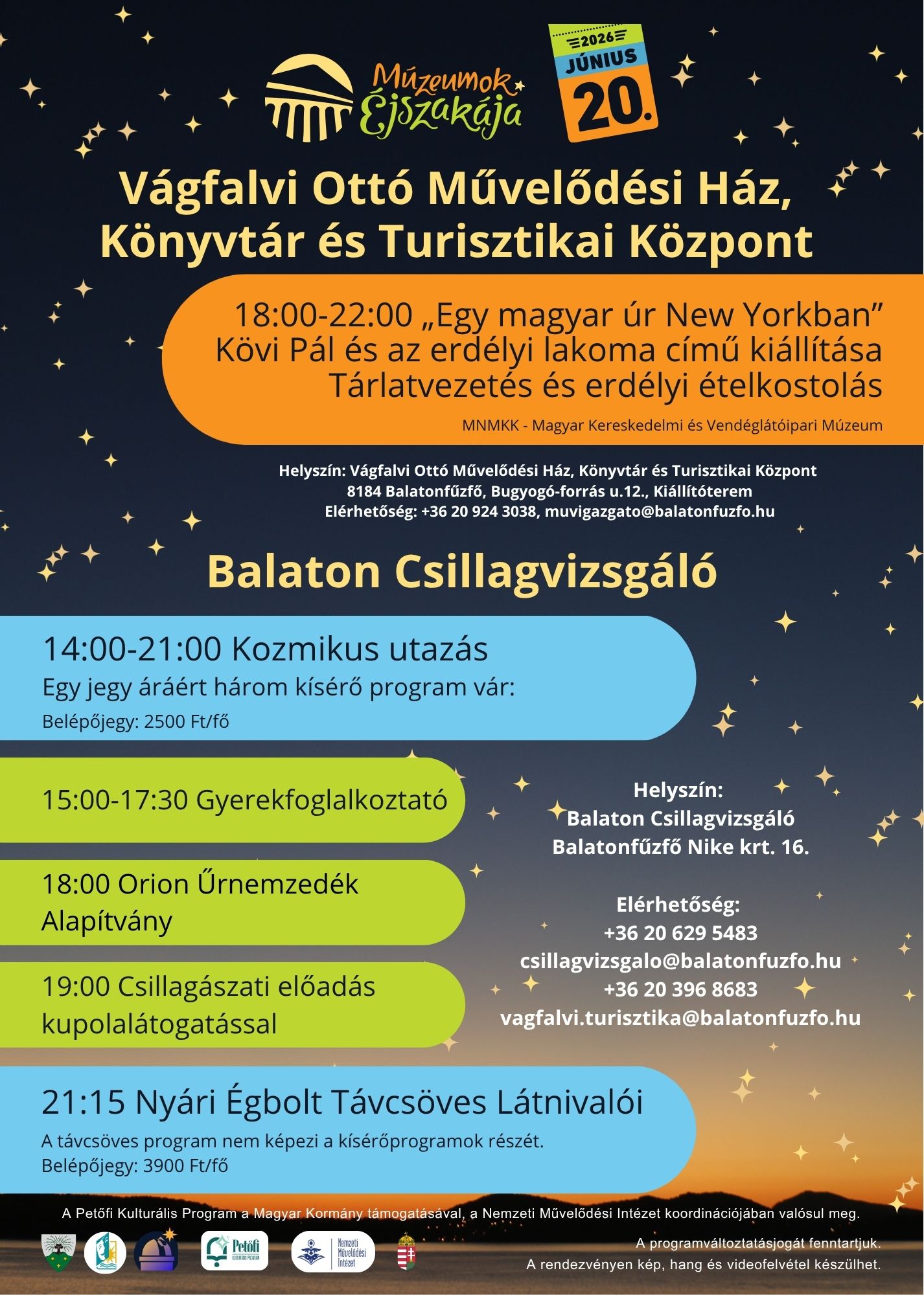 Múzeumok éjszakája 2026
